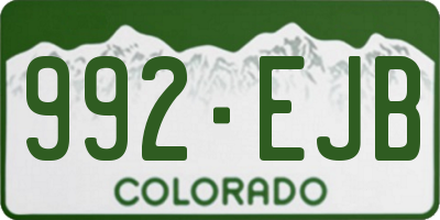 CO license plate 992EJB