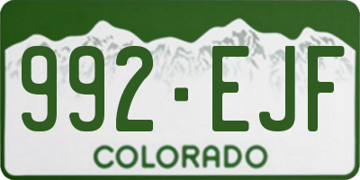 CO license plate 992EJF
