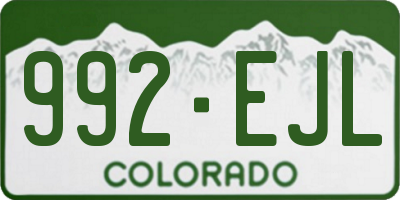 CO license plate 992EJL