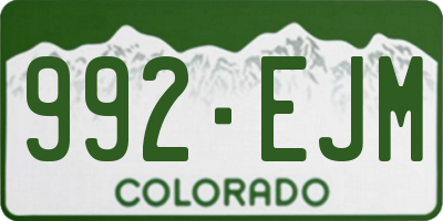 CO license plate 992EJM