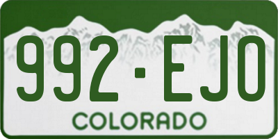 CO license plate 992EJO