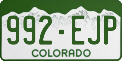 CO license plate 992EJP