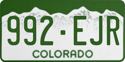 CO license plate 992EJR
