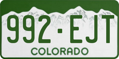 CO license plate 992EJT