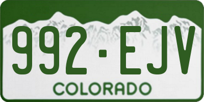 CO license plate 992EJV
