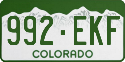 CO license plate 992EKF