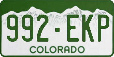 CO license plate 992EKP