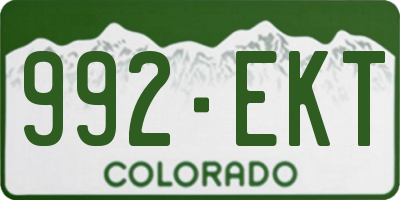 CO license plate 992EKT