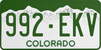 CO license plate 992EKV