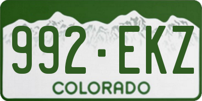 CO license plate 992EKZ