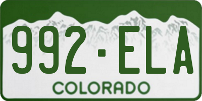 CO license plate 992ELA
