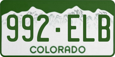 CO license plate 992ELB