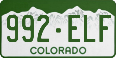 CO license plate 992ELF