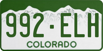 CO license plate 992ELH
