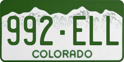 CO license plate 992ELL
