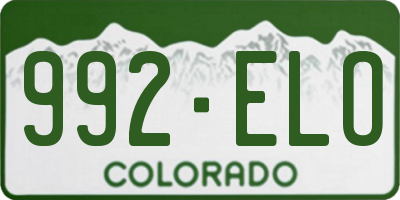 CO license plate 992ELO