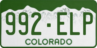 CO license plate 992ELP