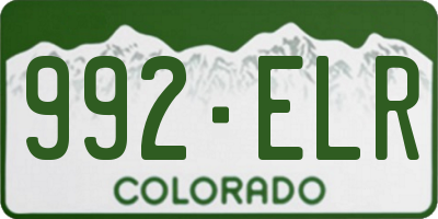 CO license plate 992ELR