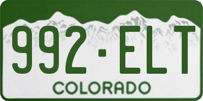 CO license plate 992ELT
