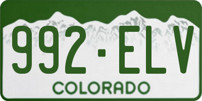 CO license plate 992ELV