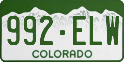 CO license plate 992ELW