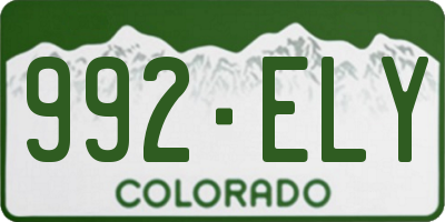 CO license plate 992ELY