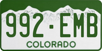 CO license plate 992EMB