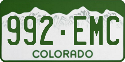 CO license plate 992EMC