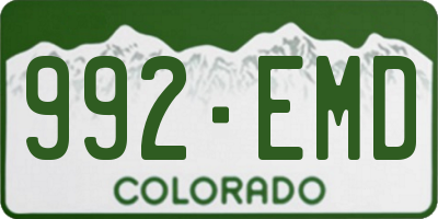 CO license plate 992EMD