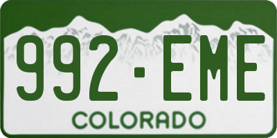 CO license plate 992EME