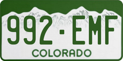 CO license plate 992EMF