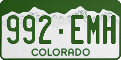 CO license plate 992EMH