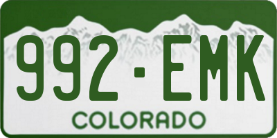 CO license plate 992EMK