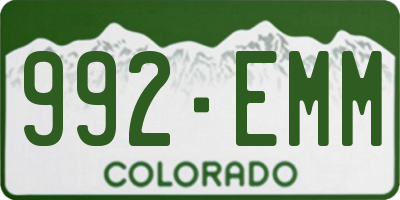 CO license plate 992EMM