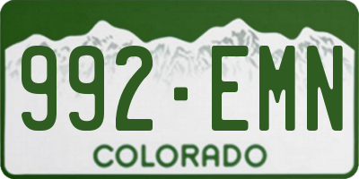 CO license plate 992EMN