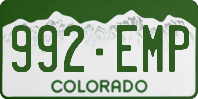 CO license plate 992EMP