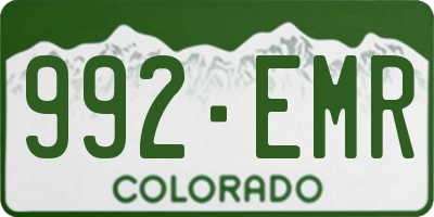 CO license plate 992EMR