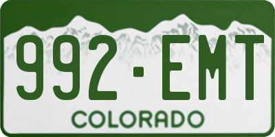 CO license plate 992EMT