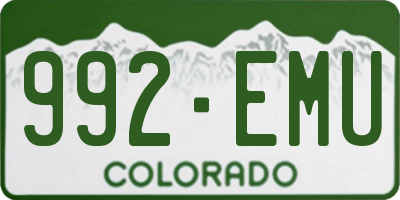 CO license plate 992EMU
