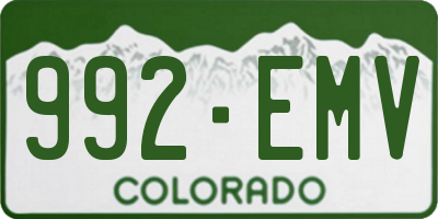 CO license plate 992EMV