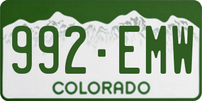 CO license plate 992EMW