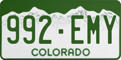 CO license plate 992EMY