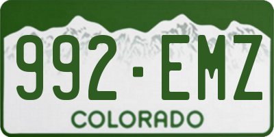 CO license plate 992EMZ