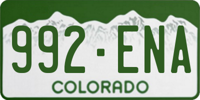 CO license plate 992ENA