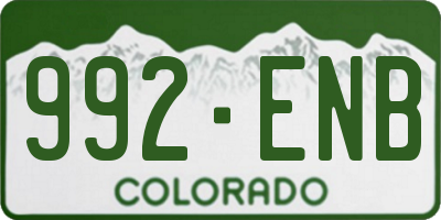 CO license plate 992ENB