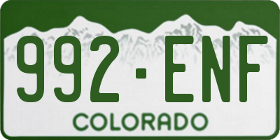 CO license plate 992ENF
