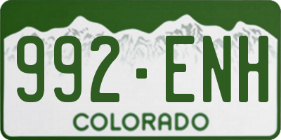 CO license plate 992ENH