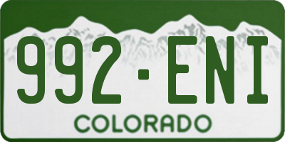 CO license plate 992ENI