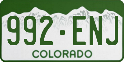 CO license plate 992ENJ