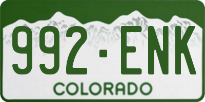 CO license plate 992ENK